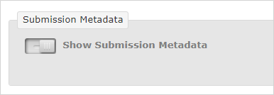Slider shows "Show Submission Metadata" as deselected.